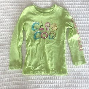 Cuffy’s lime green Cape Cod long sleeve tee size 2T